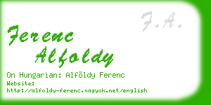 ferenc alfoldy business card